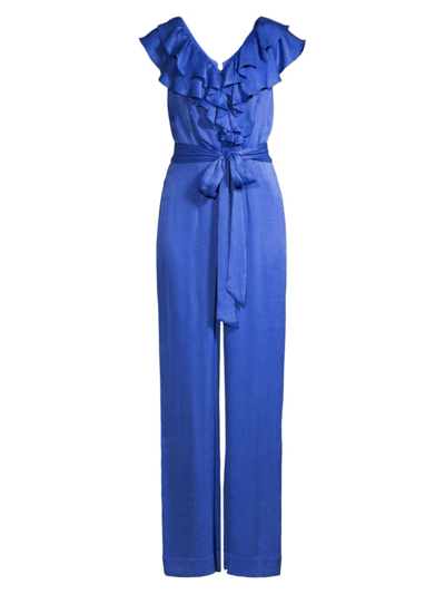 Lilly Pulitzer Amata Ruffle Jumpsuit In Alba Blue