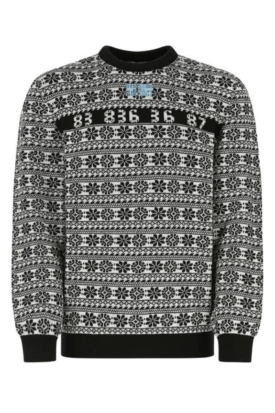 Vtmnts Man Embroidered Wool Sweater In Black