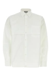 Vtmnts Cotton Oversize Shirt With Cuffed Sleeves In White