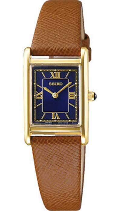 Pre-owned Seiko Selection Nano Universe Stpr068 Navy Gold Solar Women's Watch In Box