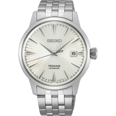 Pre-owned Seiko Presage Cocktail Time Automatic White Dial Men's Watch Srpg23j1 In Blue