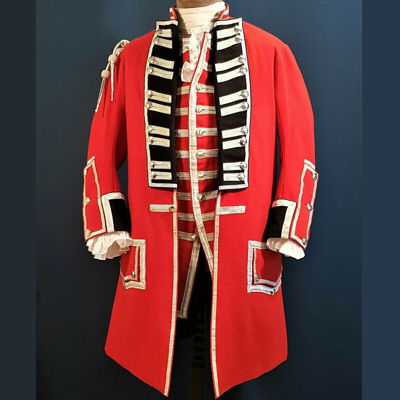Pre-owned Handmade Men Red British 60 Royal Regt Officer Coat, Inner Vest Is Not Included In Price