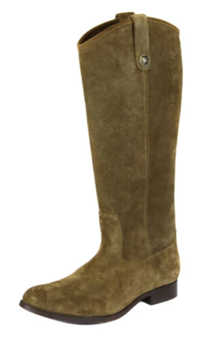 Pre-owned Frye Women's Cashew Tan Melissa Tall Suede Button Boot Shoes $368