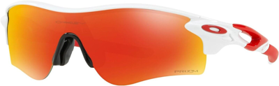 Pre-owned Oakley Sunglasses Radarlock Path (af) Polished White Prizm Ruby Oo9206-4638 In Red