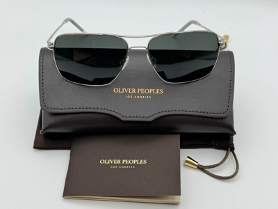Pre-owned Oliver Peoples Clifton Ov1150s 5036p2- Silver / Midnight Polar Vfx Sunglasses In Gray