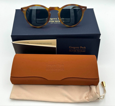 Pre-owned Oliver Peoples Oliver People Gregory Peck Sun Ov5217s 1483r8 - Semi Matte Lbr / Indigo Photch
