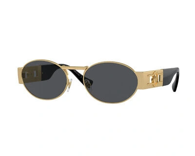 Pre-owned Versace Sunglasses Ve2264 100287 Matt Gold Dark Gray Men Women