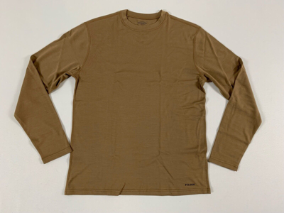 Pre-owned Filson 280g Merino Long Sleeve Crew Rugged Tan M In Brown