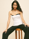Reformation Ayda Linen Top In White