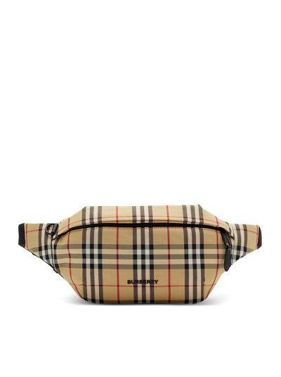 Burberry Check Sonny Belt Bag In Nude & Neutrals