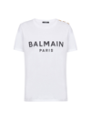 BALMAIN T-SHIRT WITH BALMAIN PARIS PRINT