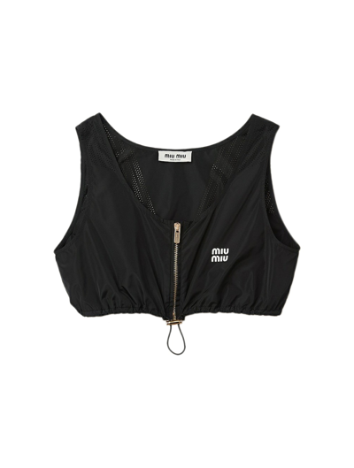 トップス MIU MIU Technical silk top Black Miu Miu Technical Silk Top In Black | ModeSens