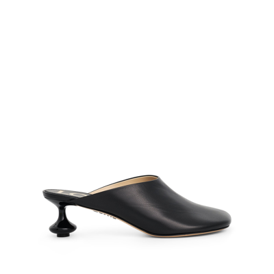 Loewe Toy Leather Mules In Black