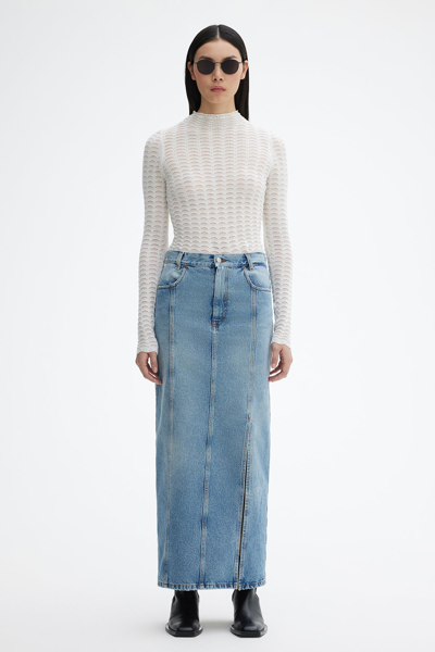 House Of Dagmar Denim Skirt In Light Blue