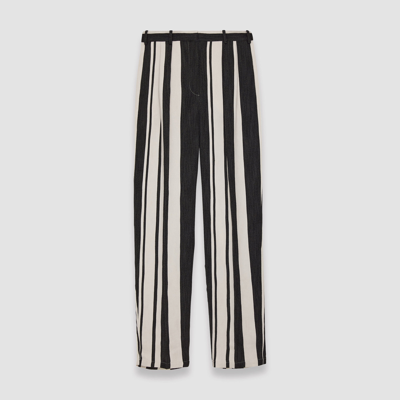 Joseph Stripe Buckley Trousers In Oyster White/black