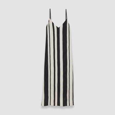 Joseph Dalou Striped Gauze Midi Dress In Mushroom