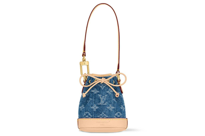 Pre-owned Louis Vuitton Micro Noe Bag Charm Monogram Denim Blue