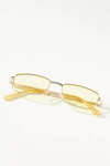 BY ANTHROPOLOGIE YELLOW-TINTED WIRE SUNGLASSES