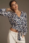 Anthropologie By  Tie Blouse In Blue