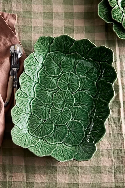 Terrain Ceramic Geranium Leaf Serving Platter In Green