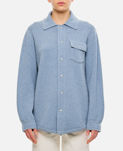 Barrie Cashmere Overshirt In Sky Blue