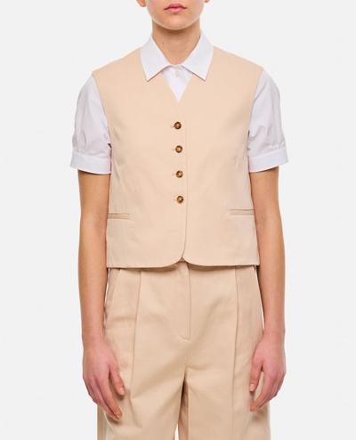 Loulou Studio Front Buttoned Vest In Rose