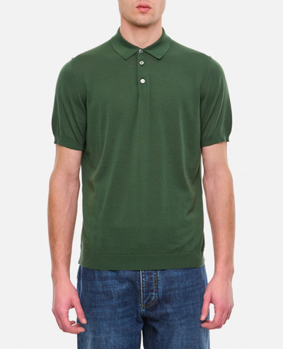 Drumohr Cotton Polo Shirt In Green