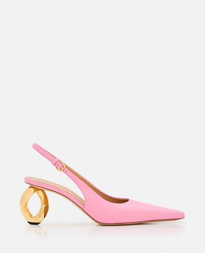 Jw Anderson Chain Heel Slingback In Pink