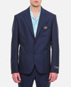 Versace Medusa Head Single-breasted Tailored Blazer In Blue