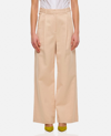 Loulou Studio Black Cotton Blend Idai Palazzo Pant In Rose