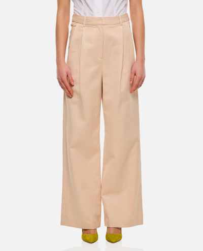Loulou Studio Relaxed Cotton Linen Blend Trousers In Rose