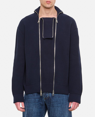 Bottega Veneta Double Zip Jumper In Blue