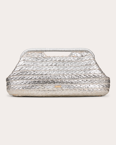 Cult Gaia Aurora Large Clutch -  - Leather - Silver