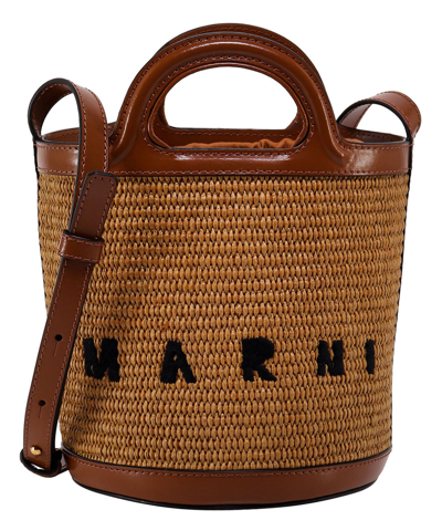 Marni Tropicalia Bucket Bag In Brown