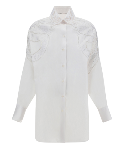 Ermanno Scervino Shirts In Bright White/ottico