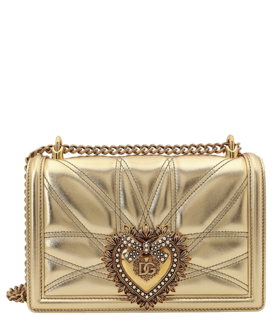 Dolce & Gabbana Devotion Crossbody Bag In Gold