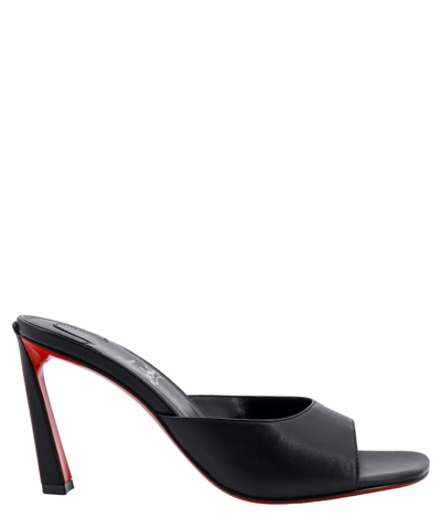 Christian Louboutin Condora Leather Red Sole Mule Sandals In Black