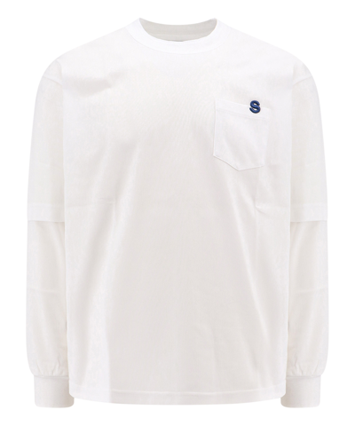 Sacai Long Sleeve T-shirt In White