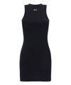 Off-white Sleek Rowing Logo-print Mini Dress In Black