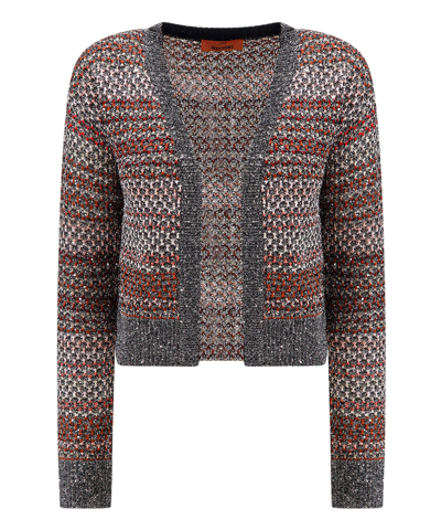 Missoni Striped Sequined Metallic Crochet-knit Cardigan In Multicolor