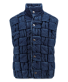 Bottega Veneta Intrecciato Denim Vest In Blue