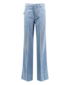 Bottega Veneta Jeans In Cotone Con Patch Posteriore In Pelle In Blue
