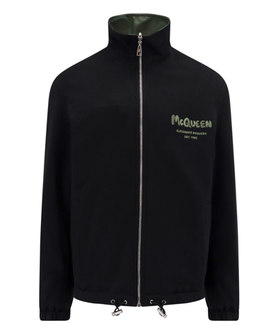 Alexander Mcqueen Graffiti Reversible Jacket In Green