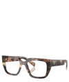 Prada Womens Brown Pr A03v Square-frame Tortoiseshell Acetate Eye Glasses In Crl