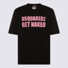 DSQUARED2 DSQUARED2 BLACK AND PINK COTTON T-SHIRT