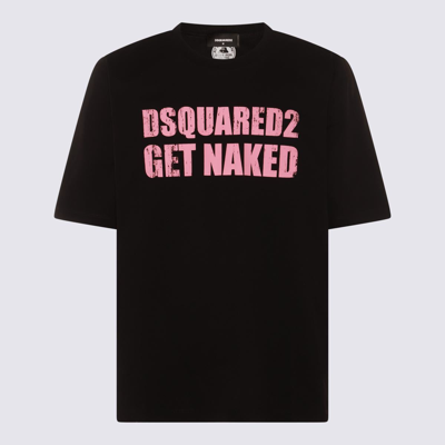 Dsquared2 Black And Pink Cotton T-shirt