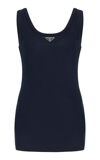 Prada Enamel-triangle Cotton Top In Navy