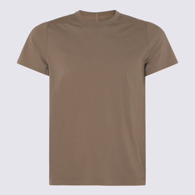 Rick Owens Panelled Cotton T-shirt In Beige