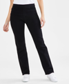 Style & Co Women's Mid-rise Pull-on Straight-leg Denim Jeans, Created For Macy's In Black Rinse