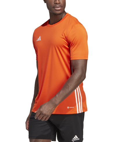 Adidas Originals Men's Tabela 23 Slim-fit Performance T-shirt In Team Orange,white